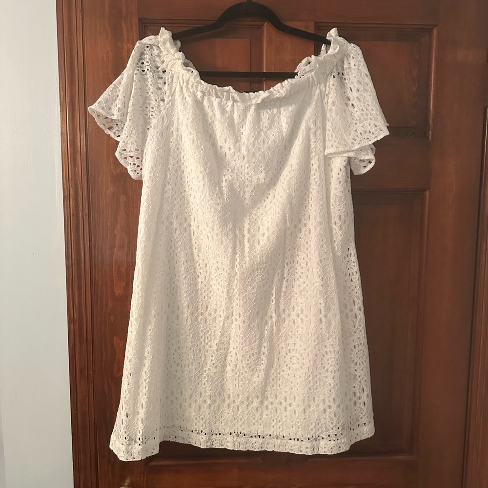 A.n.a. off the shoulder lace mini dress